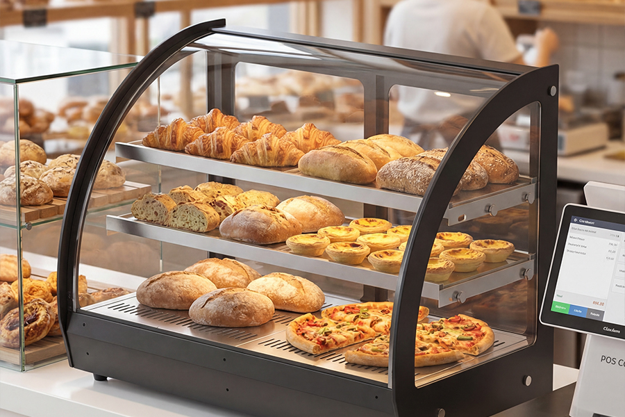 Curved Heated Display Cabinet